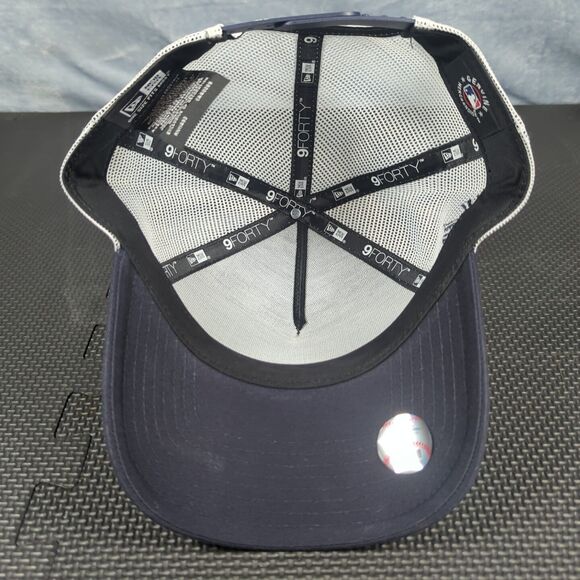 New Era 9FORTY A-Frame NY Yankees Stadium Patch Trucker Snapback Blue Hat Cap - Picture 8 of 12